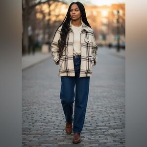 Vintage Woolrich full zip wool jacket awesome plaid lots of pockets M unisex